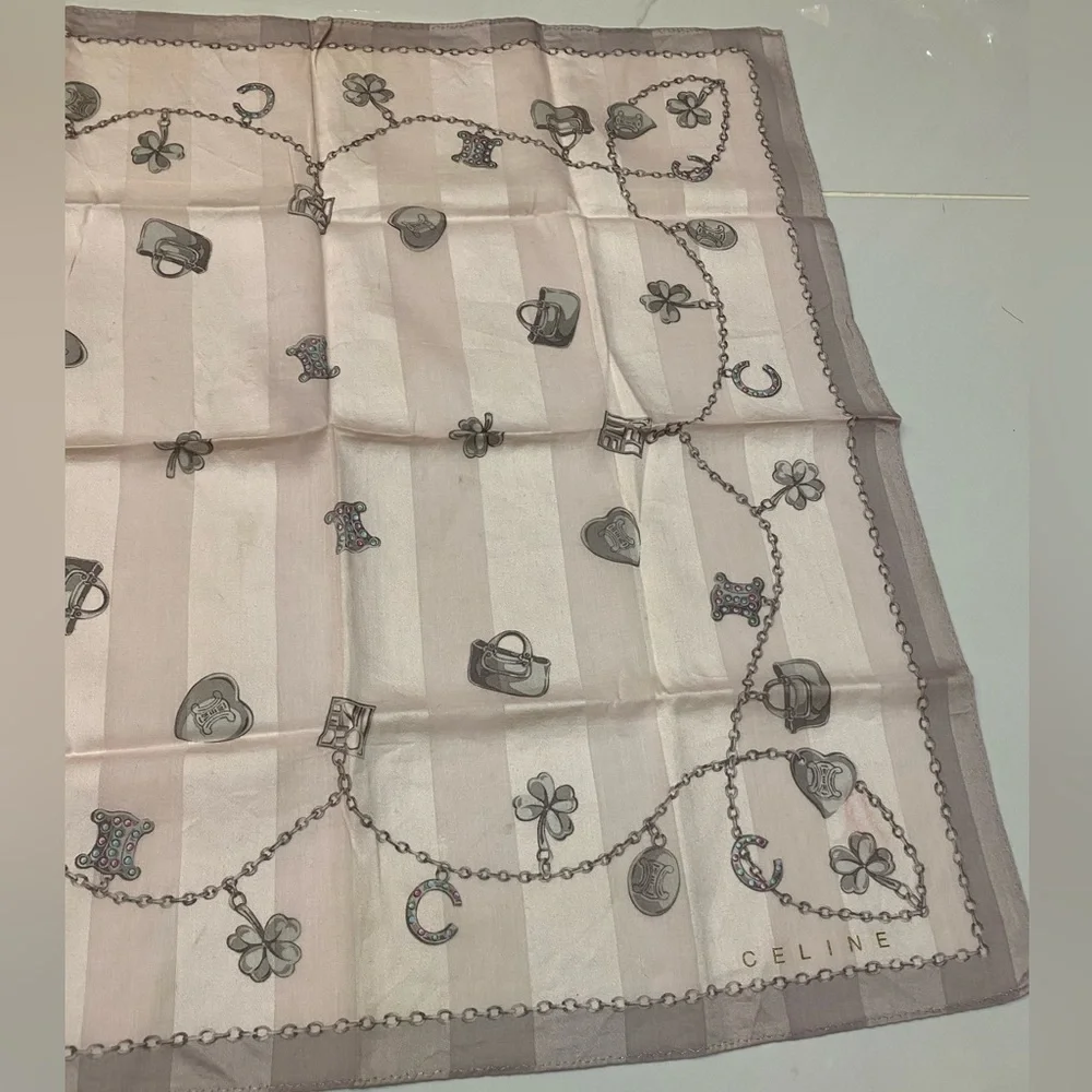 Authentic Celine vintage cotton scarf neckerchief - Picture 5 of 5